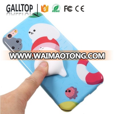 Hot Design Squishy Animal Toys Custom 3D Silicone Nail Finger Pinch Cat Phone Case for iPhone 6 7 Plus