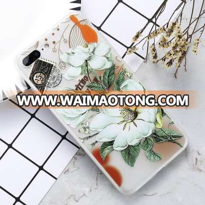 Luxury 3D Relief Flower Silicone Mobile Back Cover Phone Case For iPhone X